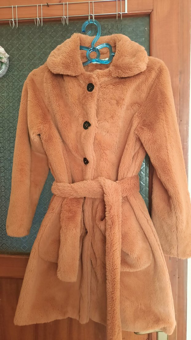 Kadın Kahverengi Kürklü Midi Kaban - Görsel 2