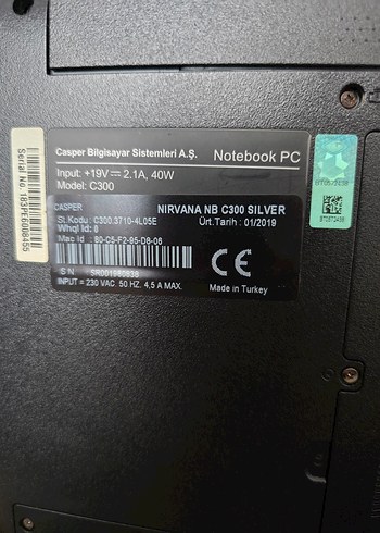 Casper nirvana Laptop c300 - Görsel 6