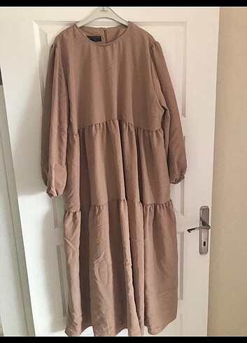 50 Beden camel Renk Tesettür günlük elbise 