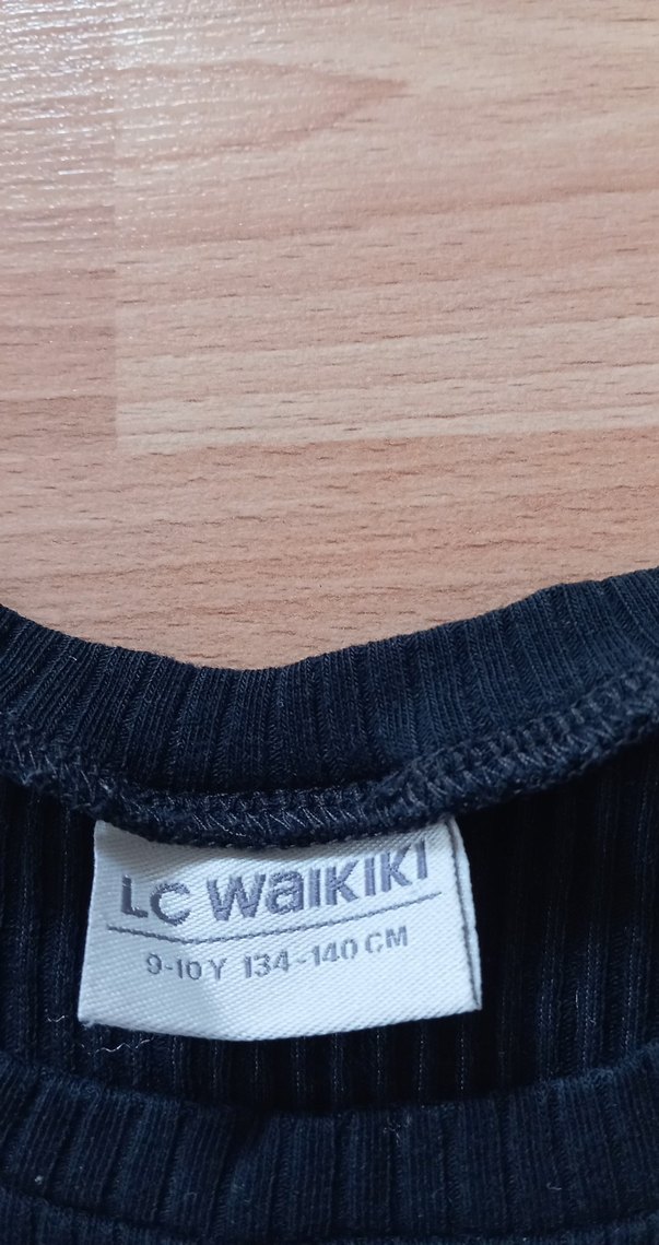 Kız Çocuk Siyah Uzun Kollu Triko Tişört - Görsel 3