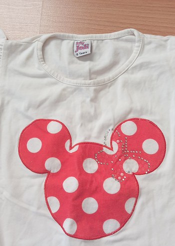 Kız Çocuk Beyaz Kısa Kollu Baskılı Tişört - Görsel 2