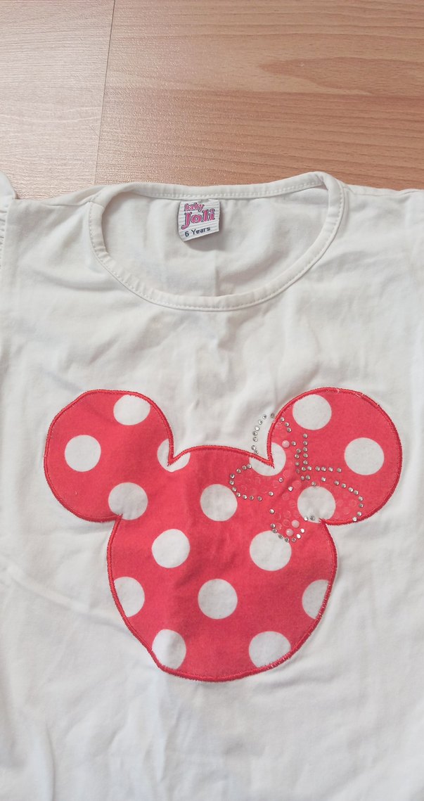 Kız Çocuk Beyaz Kısa Kollu Baskılı Tişört - Görsel 2