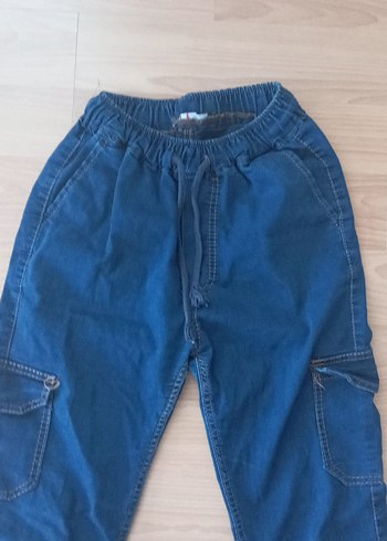 Kadın Mavi Belden Kemerli Rahat Kesim Yumuşak Kot Pantolon - Görsel 2