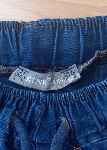 Kadın Mavi Belden Kemerli Rahat Kesim Yumuşak Kot Pantolon - Görsel 3