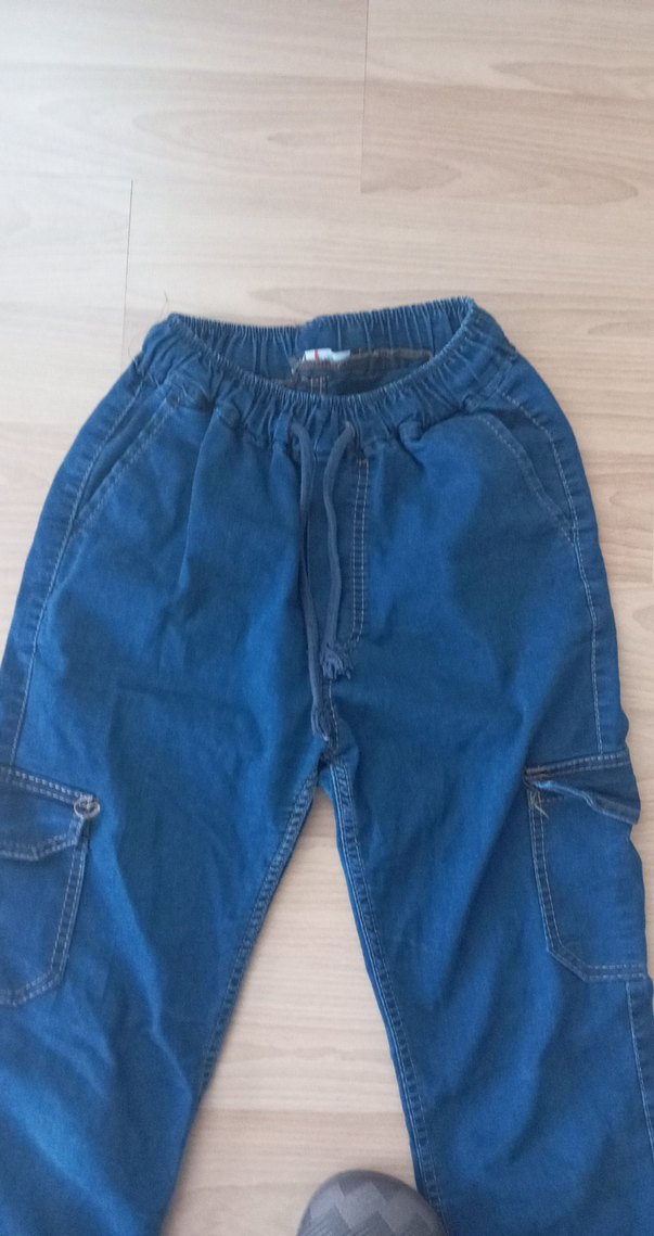 Kadın Mavi Belden Kemerli Rahat Kesim Yumuşak Kot Pantolon - Görsel 2