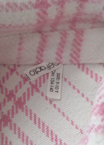 Düğmeli Pembe Pamuklu Kalın Kiz çocuk Gömlek - Görsel 6