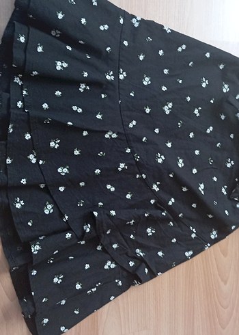 Kız çocuk Pamuk Keten Siyah Etek Fırfırlı - Görsel 2