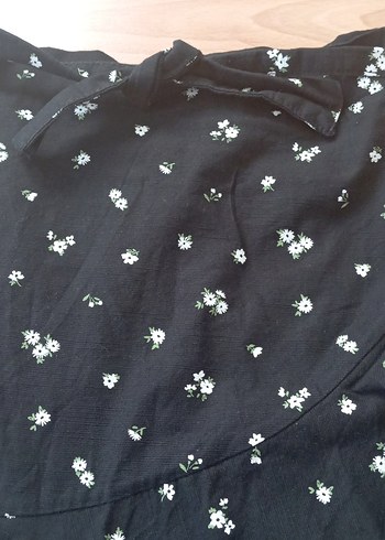 Kız çocuk Pamuk Keten Siyah Etek Fırfırlı - Görsel 3