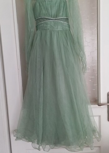 Erkut marka Kız çocuk Yeşil Vintage Abiye Elbise - Görsel 3