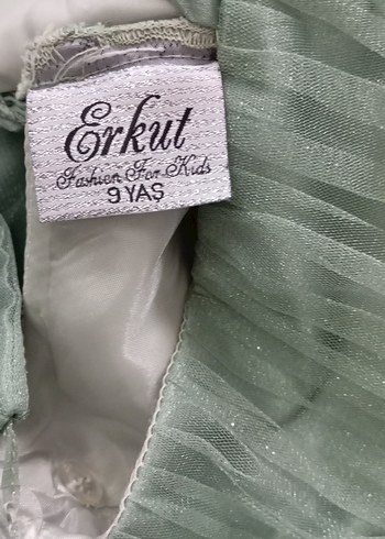 Erkut marka Kız çocuk Yeşil Vintage Abiye Elbise - Görsel 9