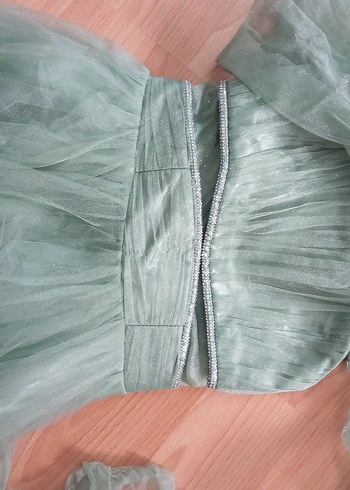 Erkut marka Kız çocuk Yeşil Vintage Abiye Elbise - Görsel 2