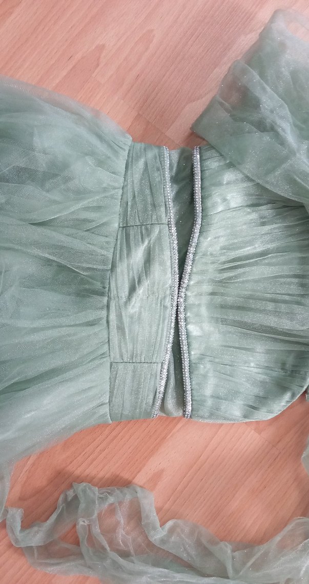 Erkut marka Kız çocuk Yeşil Vintage Abiye Elbise - Görsel 2