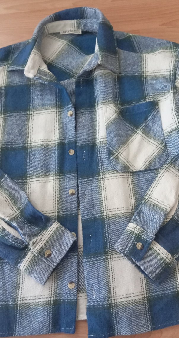 Mavi Krem Ekose Pamuklu Uzun Kollu Erkek Çocuk Gömlek - Görsel 2