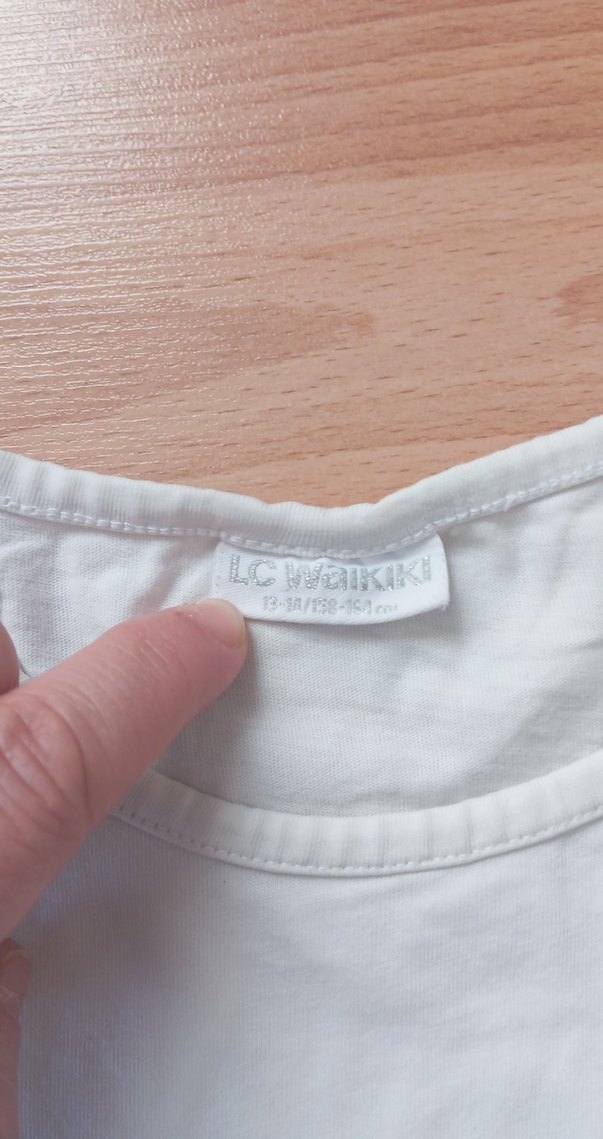 Beyaz Baskılı Kız Çocuk Tişörtü - Görsel 4