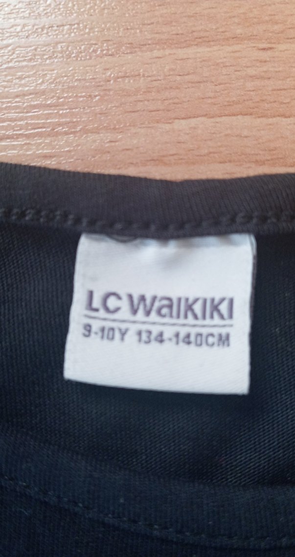 Kız Çocuk Gri Baskılı Kısa Kollu Siyah Tişört - Görsel 3