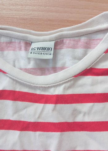 Kız Çocuk Kırmızı Çizgili Uzun Kollu Tişört - Görsel 4