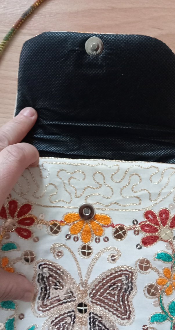 Yeni Boncuk İşlemeli Çok Renkli Bohem Çanta - Görsel 3