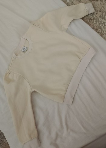 Kız Çocuk Beyaz Basic Sweatshirt - Görsel 2