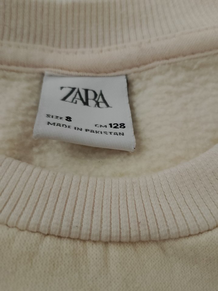 Kız Çocuk Beyaz Basic Sweatshirt - Görsel 3