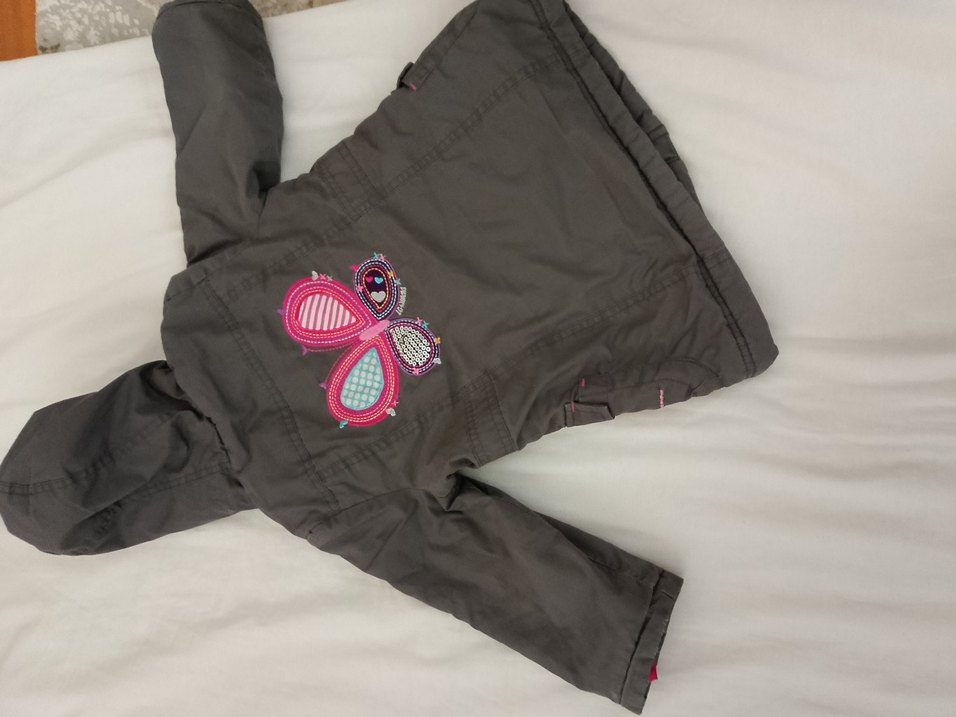 LC Waikiki Pembe Gri Desenli Çocuk mont - Görsel 3