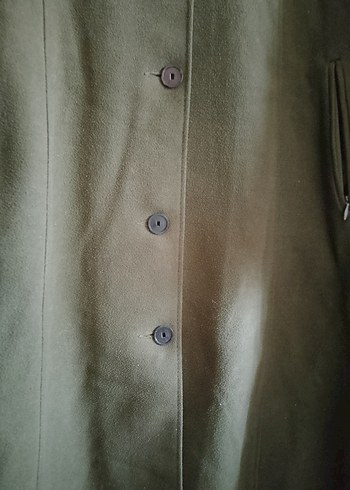 Düğmeli Uzun Haki  Kaban - Görsel 2