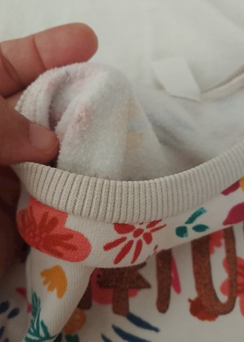 Çiçek Desenli Renkli Kız Sweatshirt - Görsel 3