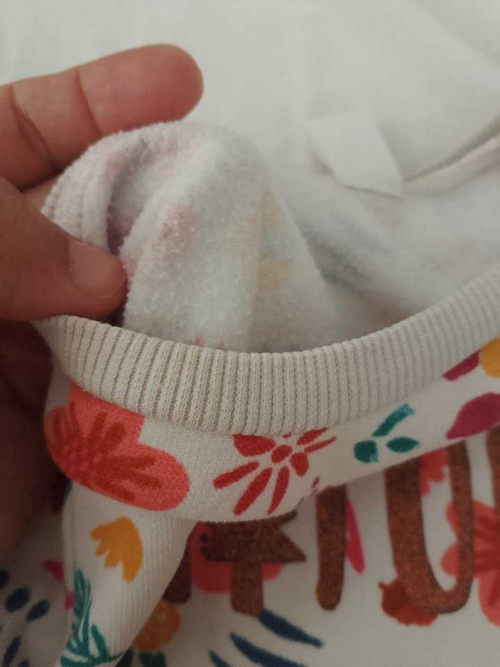 Çiçek Desenli Renkli Kız Sweatshirt - Görsel 3