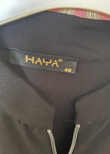 48 Beden Siyah Fermuarlı Uzun Kadın kap tunik