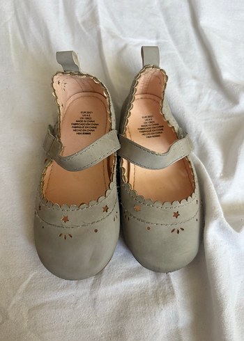 Gri Kız Çocuk Tokalı Babet Ayakkabı - Görsel 2