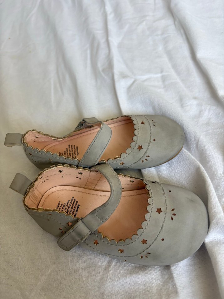 Gri Kız Çocuk Tokalı Babet Ayakkabı - Görsel 3