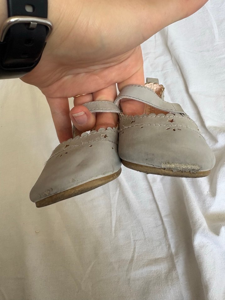 Gri Kız Çocuk Tokalı Babet Ayakkabı - Görsel 5