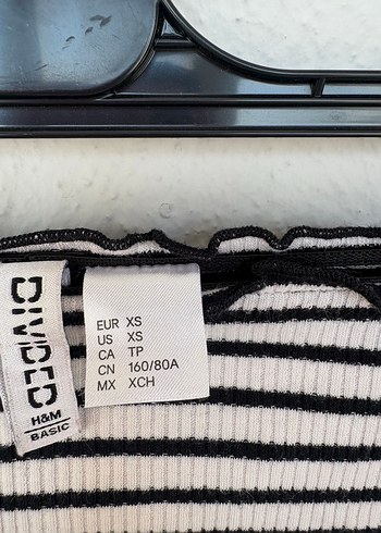 Uzun Kollu Çizgili Crop Top - Görsel 2