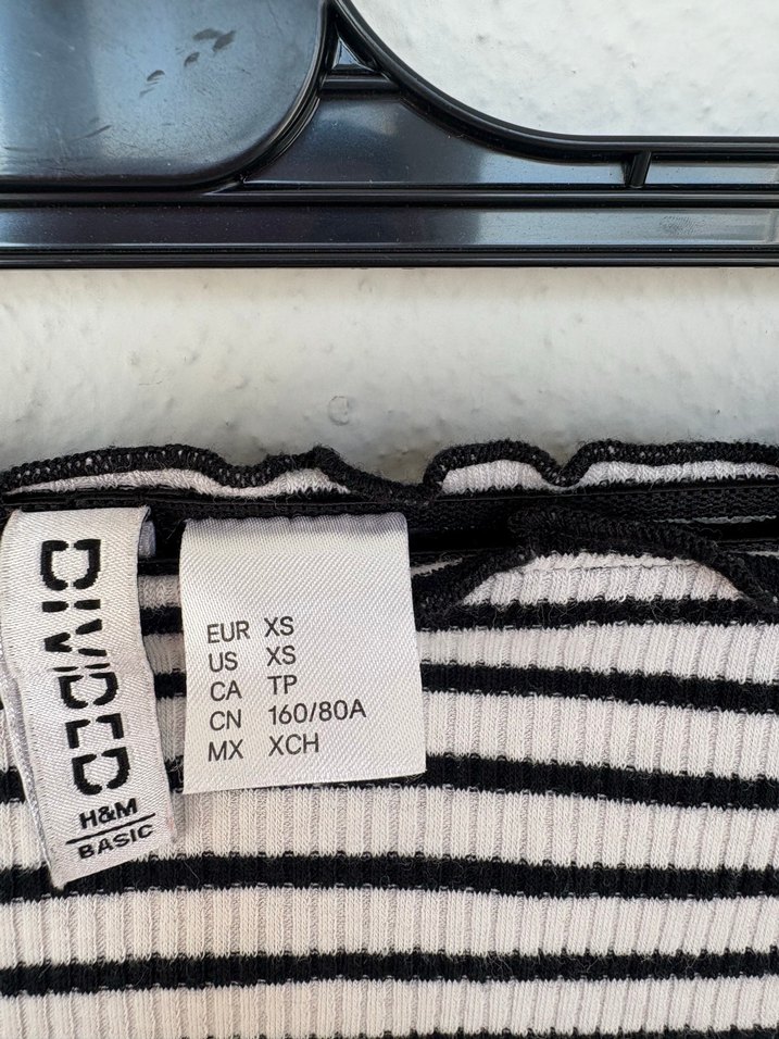 Uzun Kollu Çizgili Crop Top - Görsel 2