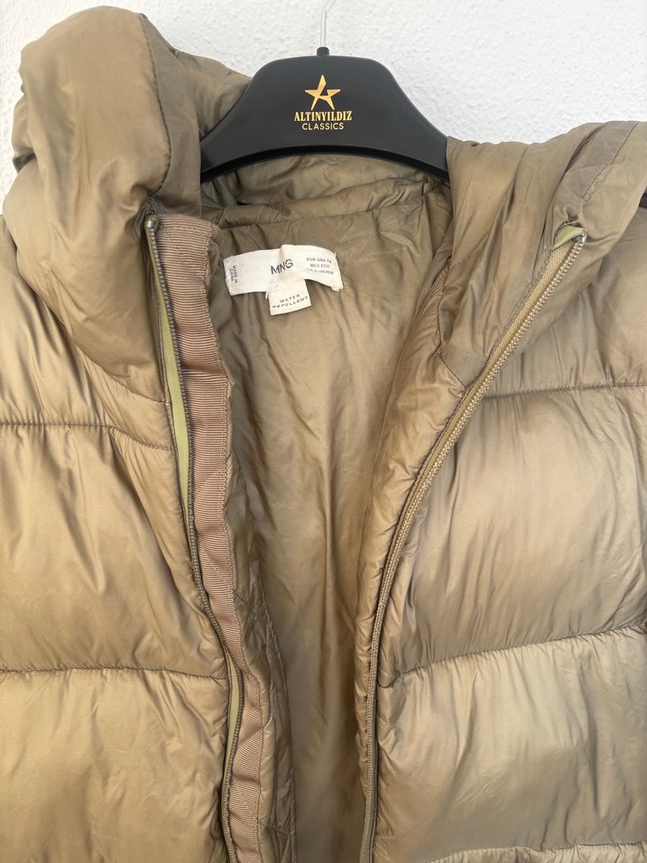 Bej Midi Kadın Kışlık Mont - Görsel 2