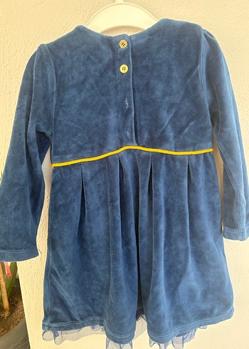 Kız Çocuk Uzun Kollu Mavi Pileli Elbise - Görsel 3