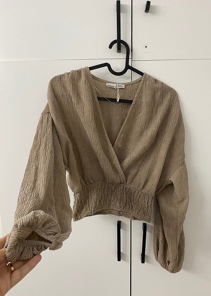 Beli lastik detaylı bluz - Görsel 2