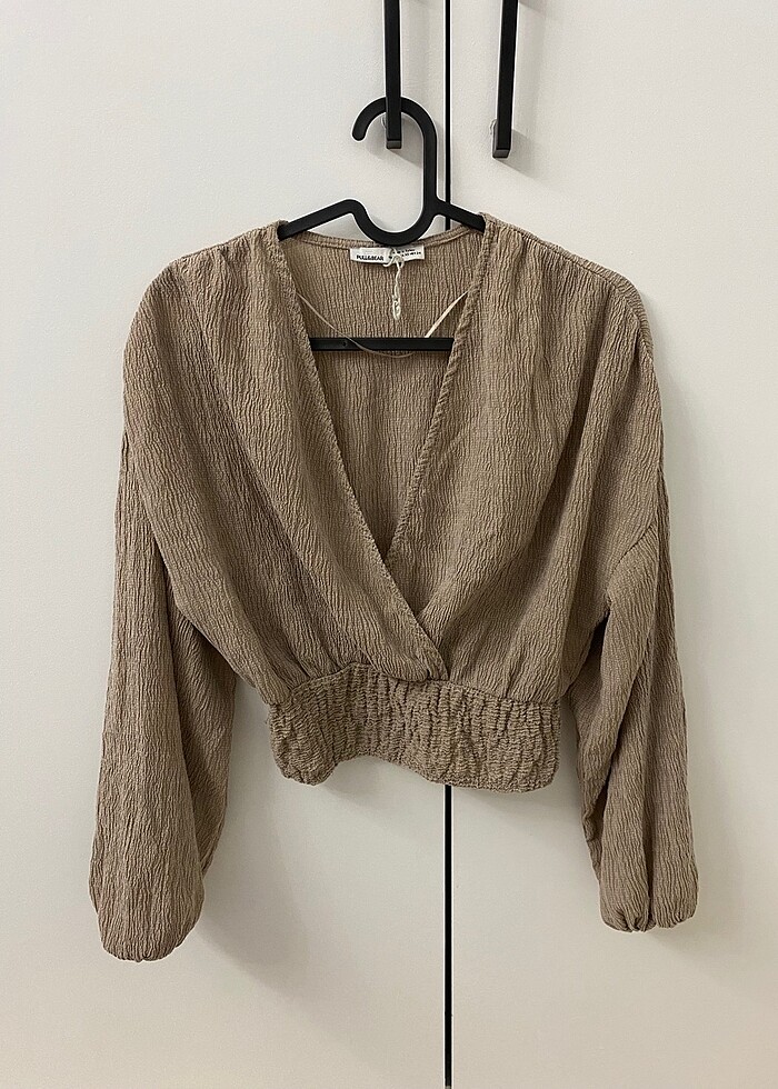 Beli lastik detaylı bluz - Görsel 3