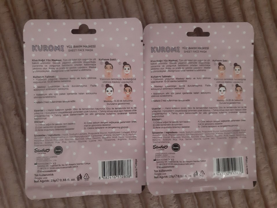 Kiva Kuromi Yüz Bakım Maskesi - Görsel 2