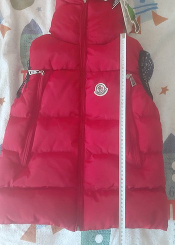 Çocuk Kırmızı Fermuarlı Yelek. moncler - Görsel 4