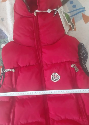 Çocuk Kırmızı Fermuarlı Yelek. moncler - Görsel 5