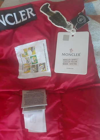 Çocuk Kırmızı Fermuarlı Yelek. moncler - Görsel 7