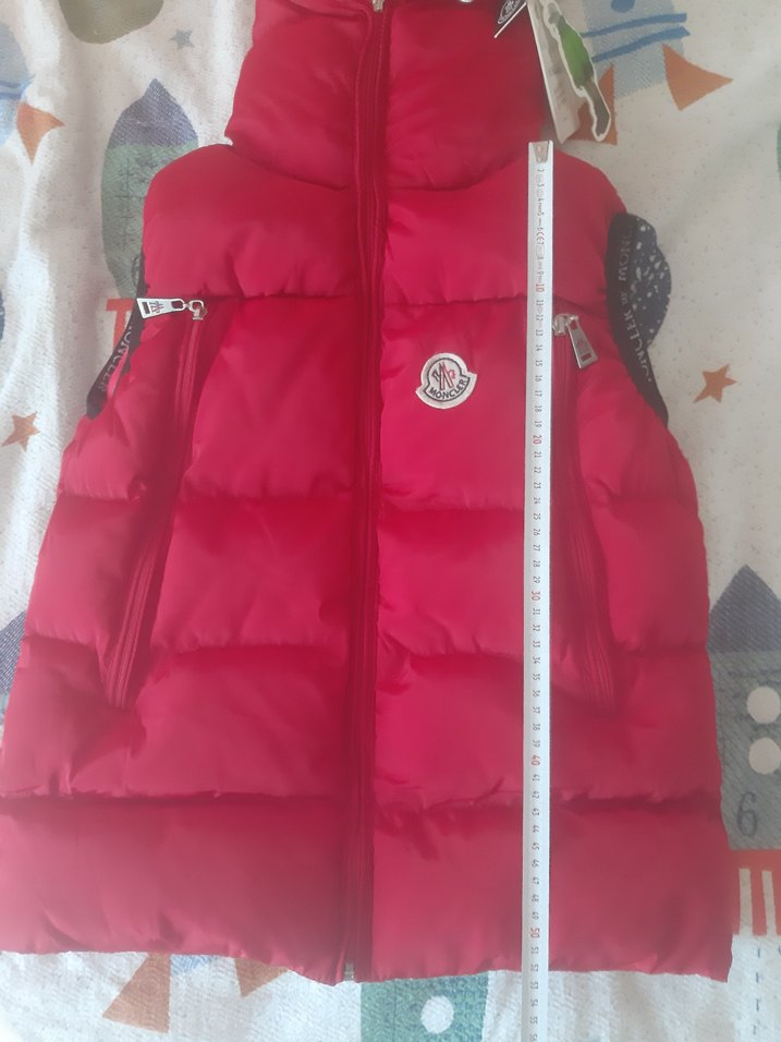 Çocuk Kırmızı Fermuarlı Yelek. moncler - Görsel 4