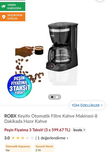 Nespresso Robx Keyifo Siyah Filtre Kahve Makinesi