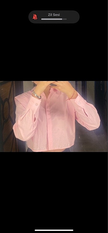 crop pembe gömlek