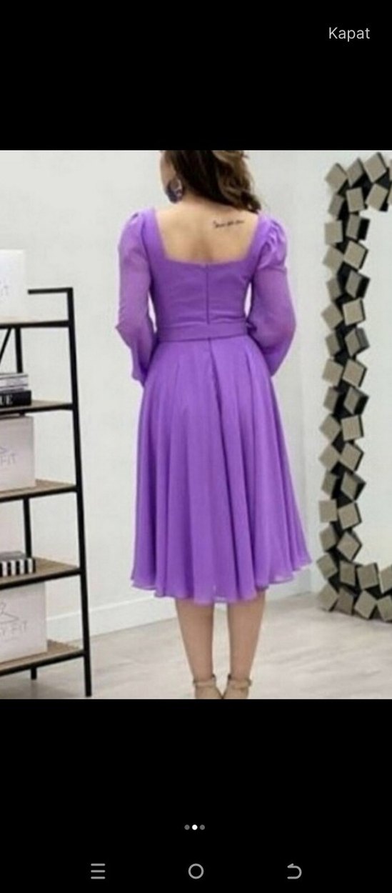 lila / mor renk elbise - Görsel 2