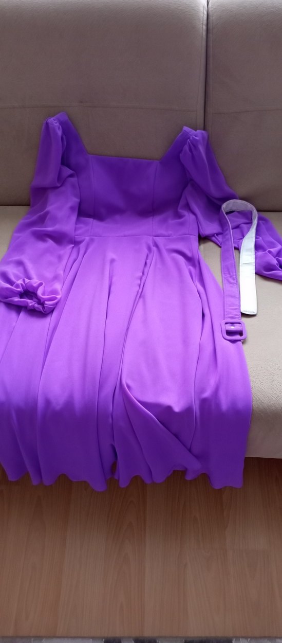 lila / mor renk elbise - Görsel 3