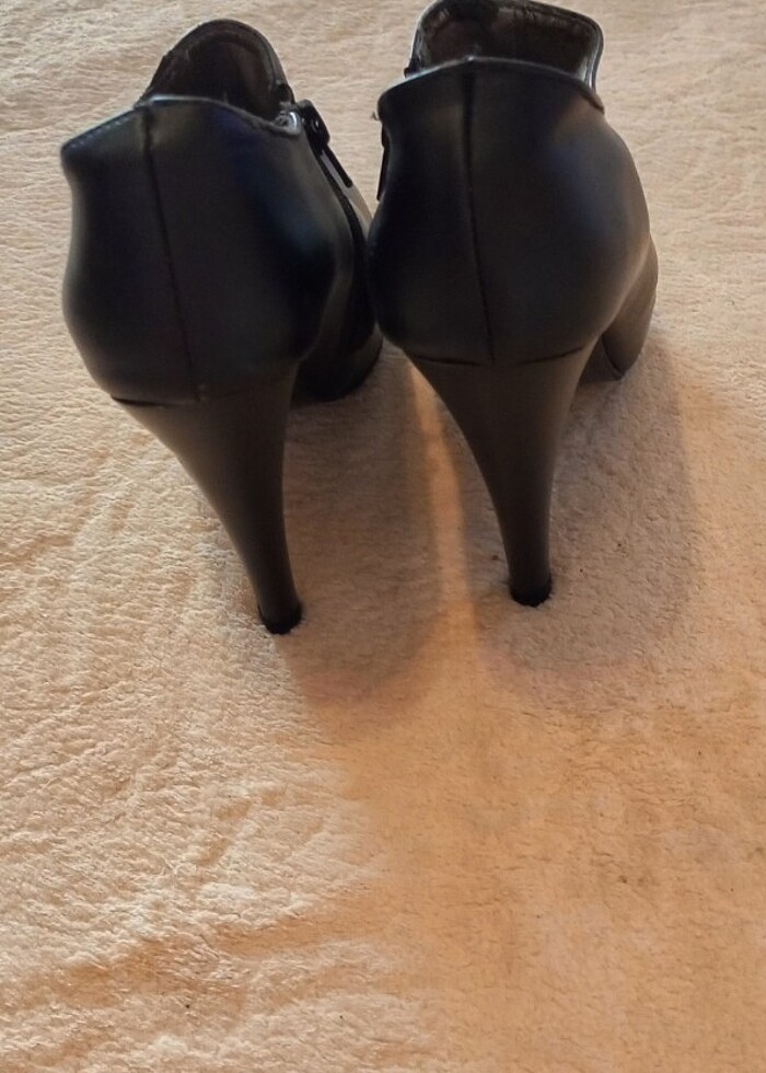 Yarım topuklu bot siyah - Görsel 2