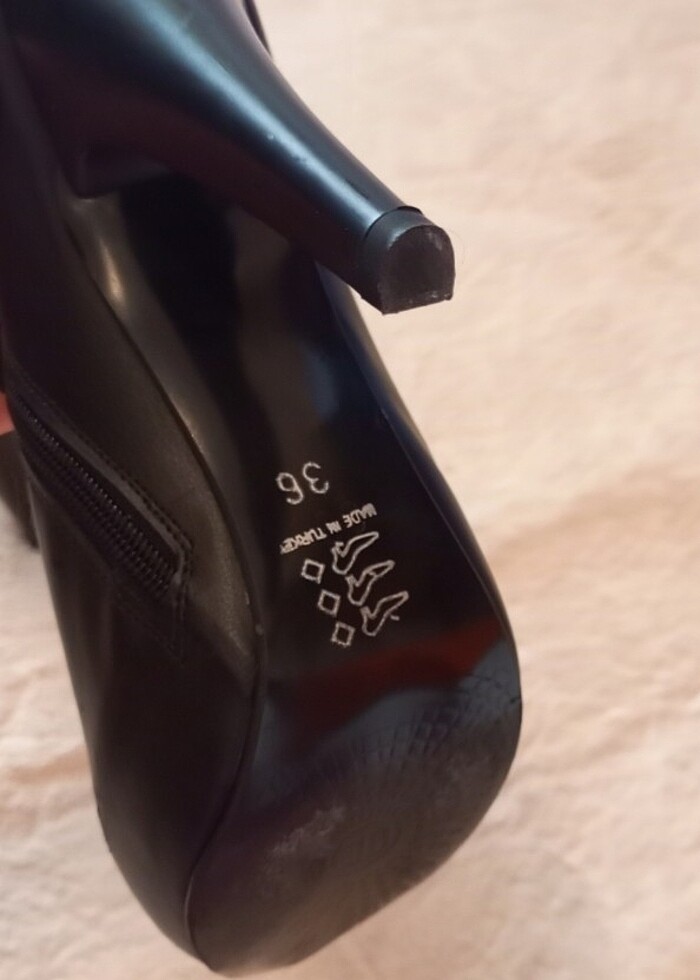 Yarım topuklu bot siyah - Görsel 3