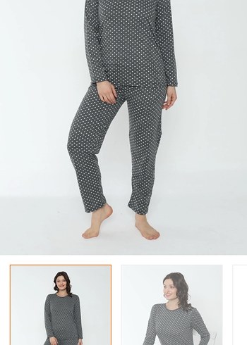 diğer Beden Gri Baskılı Rahat Kadın Pijama Takımı
