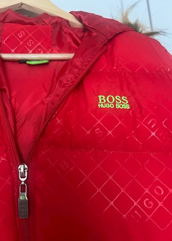 s Beden BOSS Kırmızı Fermuarlı Kadın Kışlık Mont